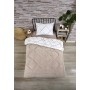ETE HOMETEX TEK KİŞİLİK LÜX WELSOFT YORGAN SETİ YANSIMA BEJ 155X215CM 8696474231851